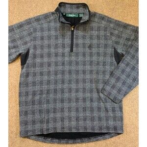 Bobby Jones Golf Sweater Mens M‎ Long Sleeve Plaid 1/4-Zip Pullover